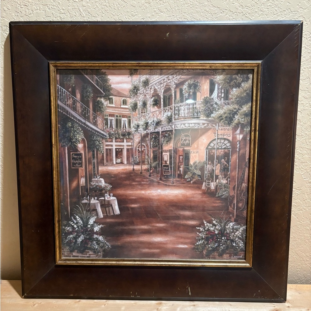 Framed Street Scene Art Print “Jazz Cafe”